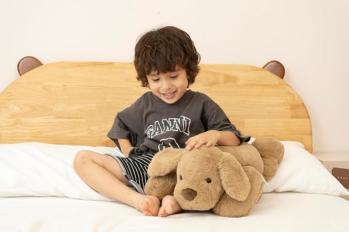 Niuniu Daddy Weighted Dog Stuffed Animals for Anxiety, 3.3lb Weighted Plush Dog Toy Pillowfort for Adults Kids Girls Boys, Large Stuffed Puppy Plush Pillow as Gift for Valentine Include Bag Sticker