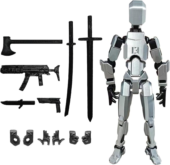 FoxVilla Assembly Completed T13 Action Figure, Titan 13 3D Printed Action Figure, 3D Printed Titan13, Assembled Dummy 13 Lucky 13 Toy Figure