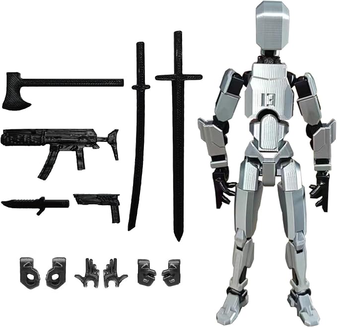 FoxVilla Assembly Completed T13 Action Figure, Titan 13 3D Printed Action Figure, 3D Printed Titan13, Assembled Dummy 13 Lucky 13 Toy Figure