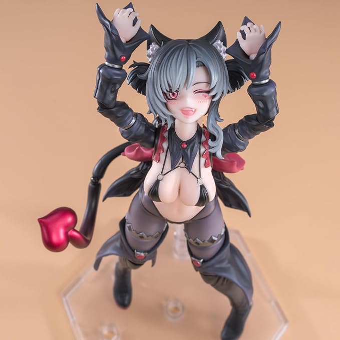 Pipigirl 1/12 Scale Anime Style Action Figures Kits, Black Hair Apprentice Witch, 6.5 in Collectible Action Figures, No Assembly Required