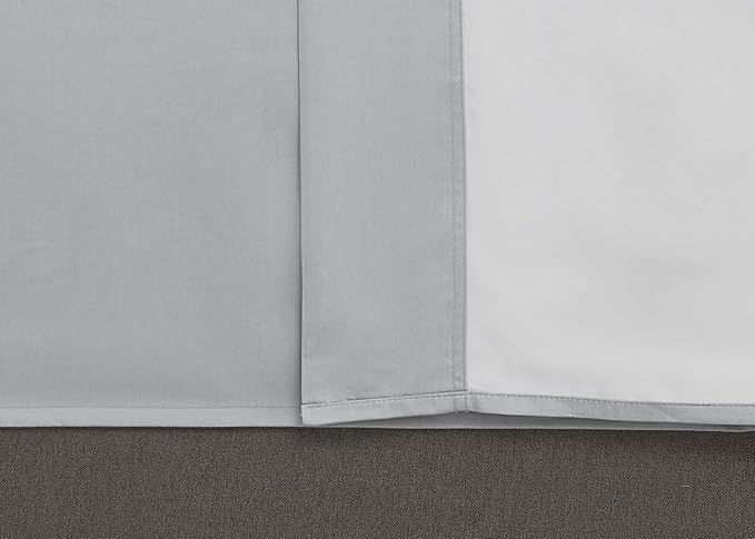 Linen Closet Luxury 1200 Thread Count Full Size Sheets Set, 4 Pieces, Cotton Rich, Soft Silver, Soft, Durable & Wrinkle Resistant Sateen Sheets, 16" Deep Pocket Fitted Sheet, Home & Hotel Essentials