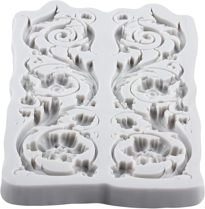 Baroque Style Polymer Clay Mold Curlicues Scroll Lace Silicone Molds 3D Sculpted Mold for DIY Craft Epoxy Resin Casting Polymer Clay Tools Crafts Air Dry Jewelry Making