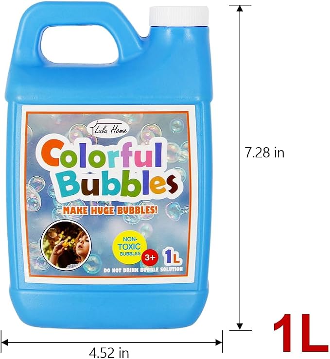 Lulu Home 2 Pack Bubble Solution, 2 L/67.6 OZ - Giant Bubble Wand & Blower, Halloween/Birthday Party Favors - Up to 5 Gallons