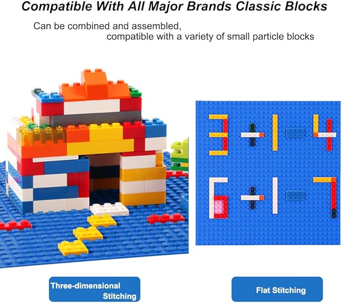 LVHERO 8 Pack Classic Baseplates Building Plates for Building Bricks 100% Compatible with All Major Brands-Baseplate, 10" x 10", Multicolored