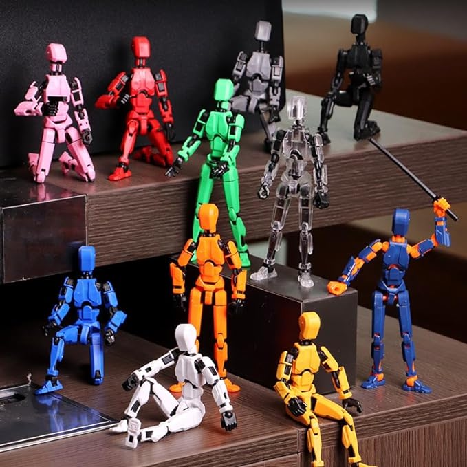 DANONI Titan 13 Action Figure, Lucky Robot Action Figures,Creative 3D Printed Action Figure,Multi Jointed Action Figures Desktop Decorations for Kids Adult (9PCS-Assembly Completed)