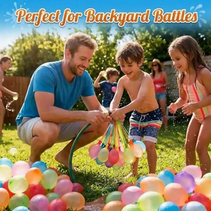 1000 Pcs Quick Fill Water Balloons, Self Sealing & Biodegradable, Easy Fill Summer Outdoor Toys for Kids, Boys & Girls, Backyard, Pool, Beach, Birthday Party, Water Fight Games and Family Fun
