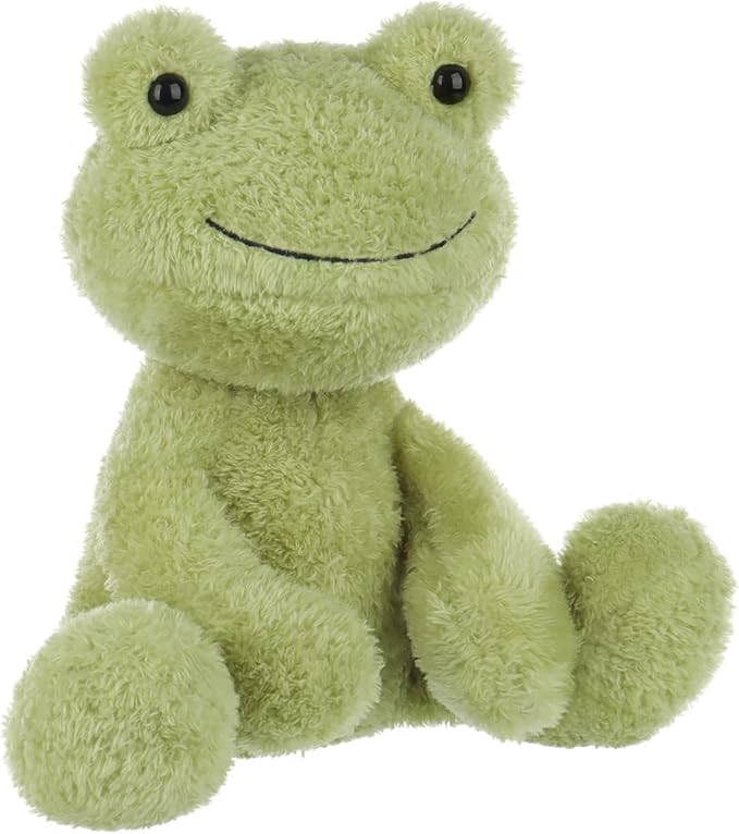 Apricot Lamb Toys Plush Velvet Frog Stuffed Animal Soft Cuddly Perfect for Child (Green Frog,9 Inches)