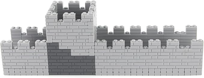 Masonry Bricks Set - Compatible with Major Brands Building Blocks, 260 Pieces Bulk 1x2 1x3 1x4 and Corner Bricks for DIY Wall House Construction (Multicolored)