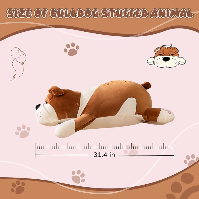 Jumbo Plush Dog Pillow 31.4 Inch - Giant Cute Stuffed Animal Toy for Adults & Kids,Yellow Extra Large Huggable Sleeping Pillow,Soft Cartoon Puppy Doll Bedroom Decor