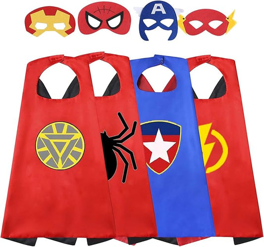 Birthday Gifts for 6 Year Old Boys -Party Supplies for Kids, Superhero Dress up Costumes Gifts Toys for 3-7 Year Old Boys Toddler Halloween Cosplay Christmas 4 Pcs