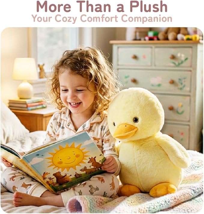 Niuniu Daddy 14" | 3.5 Pound Duck Weighted Stuffed Animal for Kids & Adults, Large Weighted Plushies Pillow for Sleeping and Calming, Cute Sitting Plush Toy Huggable Gift for Everyday Comfort