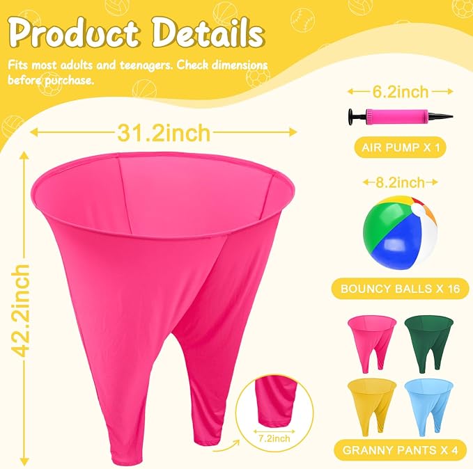 Granny Pants Yard Game Giant Granny Pants Outdoor Game Includes Bouncy Balls & Air Pumps Hilarious Outdoor Games for Adults and Family Backyard Gatherings Beach Games Team-Building Activities