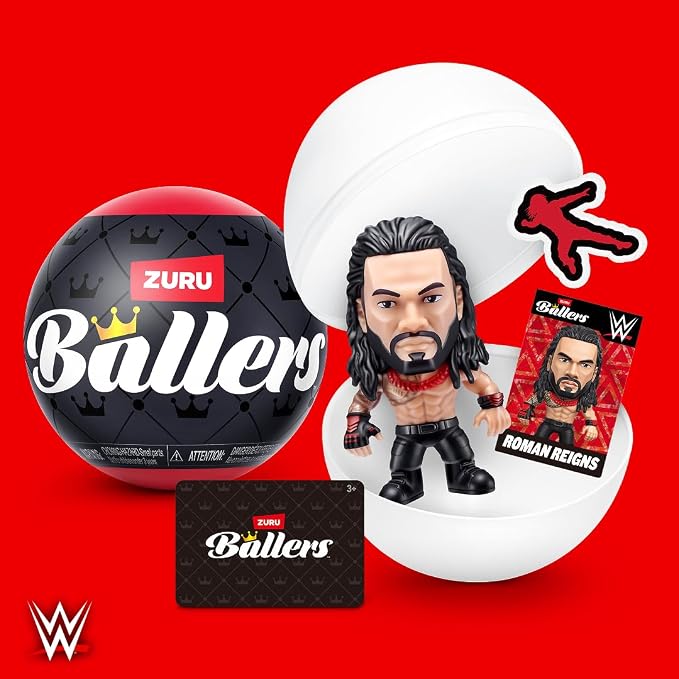 WWE Ballers Series 1(2 Pack) by ZURU – Official Licensed Product Surprise Unboxing Wrestling Collectible Sports Toy for Ages 3+