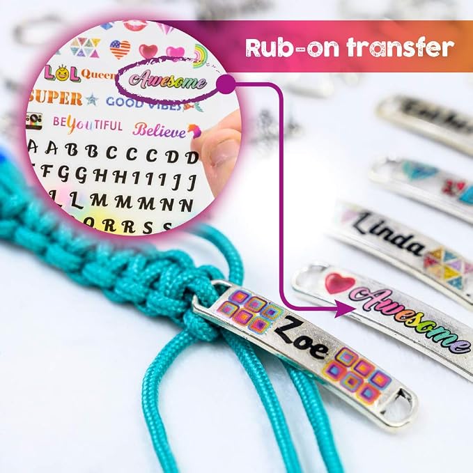 Glittery Garden Paracord Bracelet Making Kit with Charms. Art & Craft Gift | Make Your Own Friendship & Fashion Jewelry for Birthday, Camp & Project Activity for Girls Ages 8-12