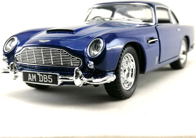 Sport Racing Classic Model Car Die-Cast 1:38 1963 Aston Martin DB5 Blue Color Toy Collection Pull Back Open Door Hobby Collectible