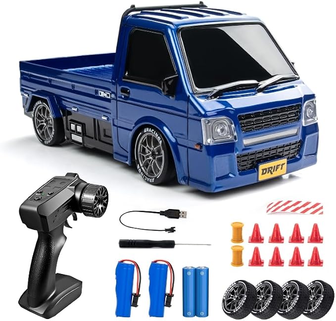 1/24 RC Drift Car, Remote Control Car, 2.4GHz 20KM/H 4WD High Speed RC Truck,Drifting Tires＆Two Batteries Racing Sports Toy Idea Gift for Boys Girls and Adults Kids