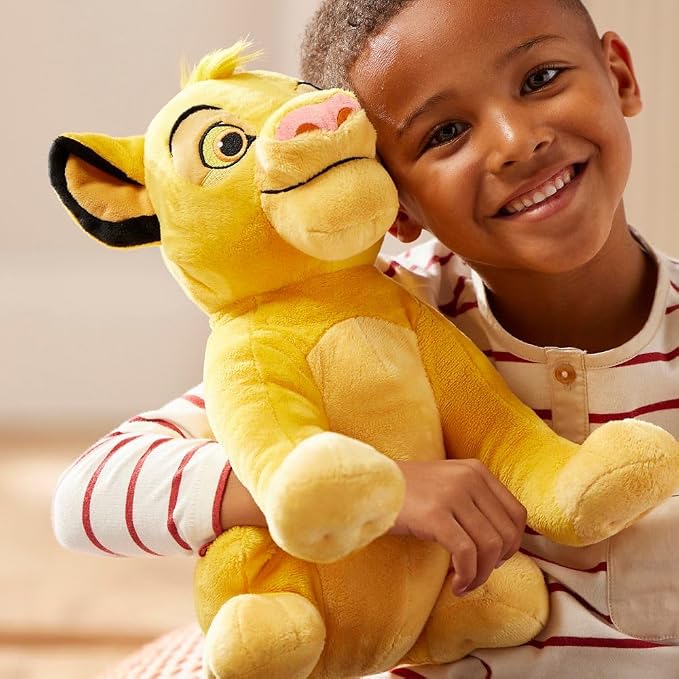 Disney Store Official Simba Medium Soft Toy for Kids, Cuddly Character with Fuzzy Texture and Embroidered Details, Furry Mane and Tail Tuft, Disney Plushy Suitable for All Ages