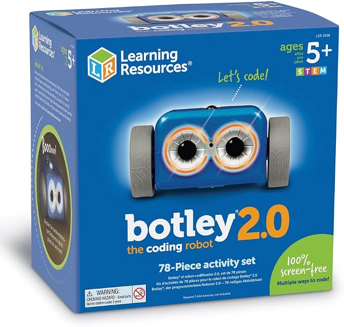 Learning Resources Botley The Coding Robot 2.0 Activity Set - 78 Pieces, Ages 5+, Coding Robot for Kids, STEM Toys for Kids, Early Programming and Coding Games for Kids