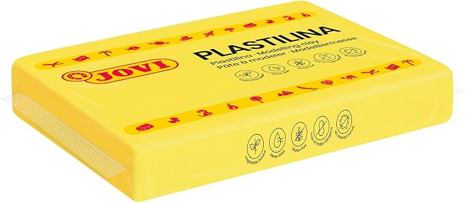 Jovi - Modeling Clay, 3 Pounds Total, 4 Non-Drying Bars, 0.77 lb Each, Arts and Crafts Non-Toxic and Glute Free Plasticine (Yellow)