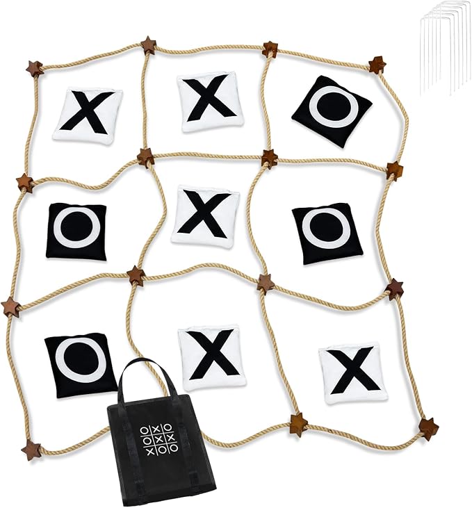 Nattork Outdoor Giant Tic Tac Toe Game for Kids Adult Family, Large Outside Lawn Yard Backyard Carnival Field Day Game, Birthday Party Family Reunion Games Playground