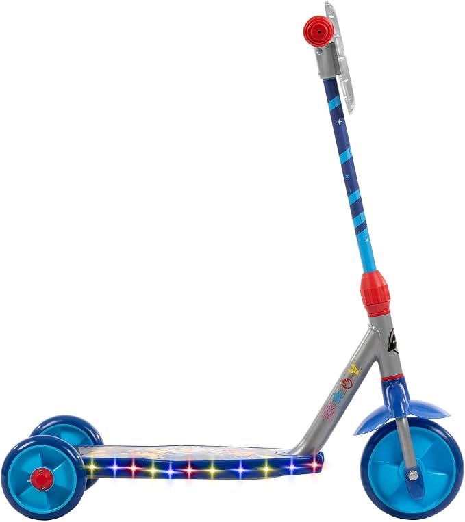 Huffy Toddler 3-Wheel Scooter for Kids, Multiple Colors & Licensed Character Graphics, Ages 3+, Durable Steel Frame, Wide Non-Slip Deck, Stable Lean-to-Steer Design, Light-Up Options, Girls/Boys
