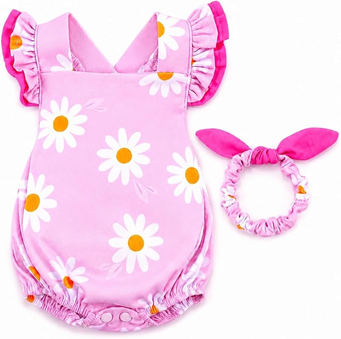 BABESIDE Reborn Baby Doll Clothes for 18-20 Inch Dolls,Floral Outfit Set, Cute Baby Doll Accessories for Reborn Girl Dolls