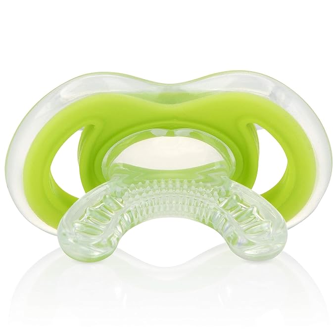 Nuby Gum-EEZ Baby Teethers - 2 Pack - Soothing Bristles, Easy Grip Handle & Hygienic Cover - Silicone Teethers for Babies - 3+ Months - Neutral - 100% Silicone