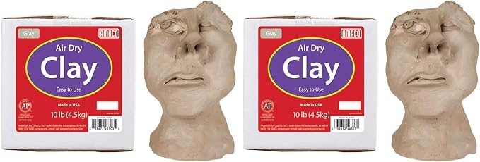 AMACO 4630-3C Air Dry Modeling Clay, 10-Pound, Gray (Pack of 2)