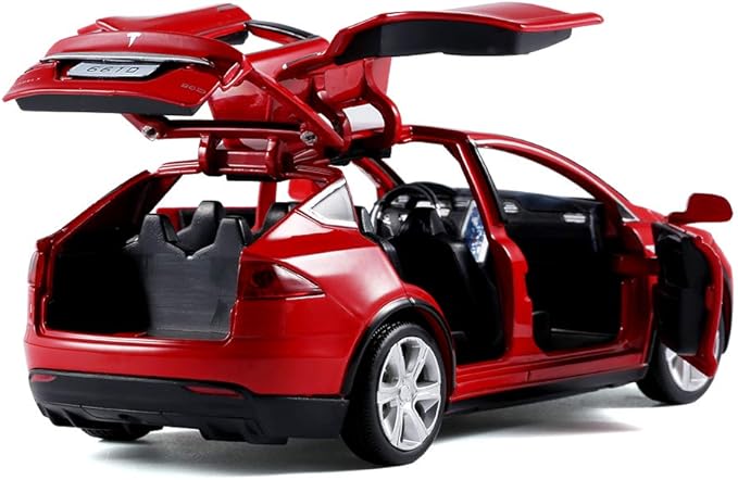1/32 Model x Metal Die Casting Toy Car for 3 to 12 Year Old Boy Pull Back Car Toy with Sound and Lights (Red)