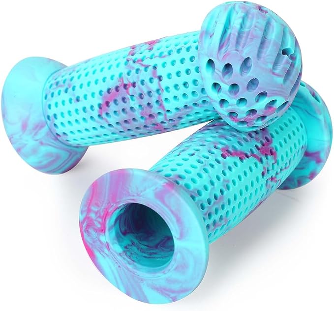 Kids Bike Grips - 105mm Bicycle Handlebar Grips With Mushroom Pattern for Bikes, Balance Bikes, and Kick Scooters