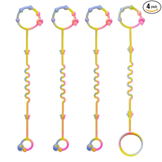 RTMOK Toy Straps for Baby,Silicone Setpacifier Clip,Applies to Car Seat Toy,Teether Toy,High Chair,Stroller Accessories,Baby Toy Clips,Cribs,Rocking Chair﻿