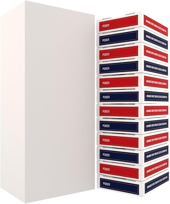 Bicycle Rider Back Standard Index Playing Cards, 12 Pack Bulk Set, Classic Poker Size Decks of Cards for Poker, Blackjack, Rummy, and Family Card Games, Red & Blue Backs