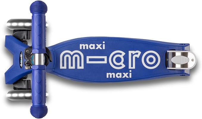 Micro Kickboard | Maxi LED Kids Scooter for Ages 5-12 | Children up to 110 lbs | 3 Wheel Lean-to-Steer Design | Adjustable T Bar | Smooth Ride, Motion Activated PU LED Wheels | Swiss Design