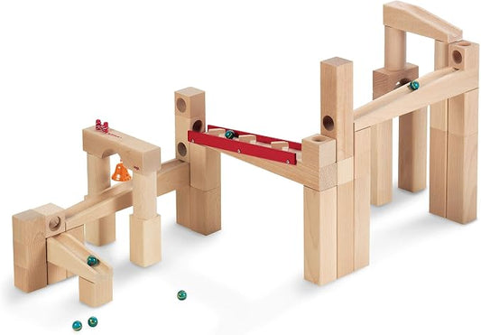 HABA Wooden Marble Run Ball Track Set, STEM Toy for 4-10 Year Olds and Educational Building Set with 42 Pieces, Fun Marble Maze Game, Made in Germany