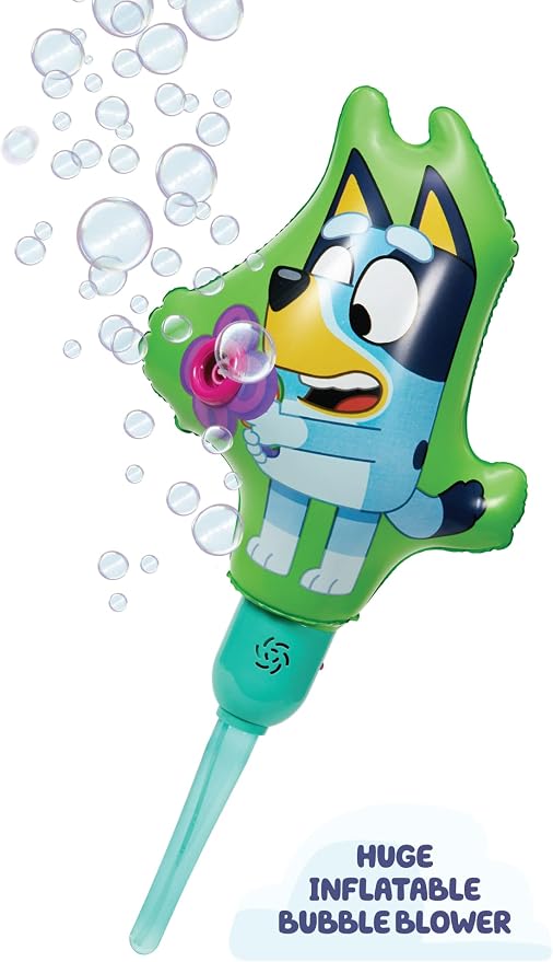 BLUEY Ballooble Bubble Machine Amazon Exclusive Huge Inflatable Bubble Machine for Kids Includes a Stand and Bonus 40oz of Bubble Solution 2 in 1 Play Pattern for Maximum Bubble Toy Fun