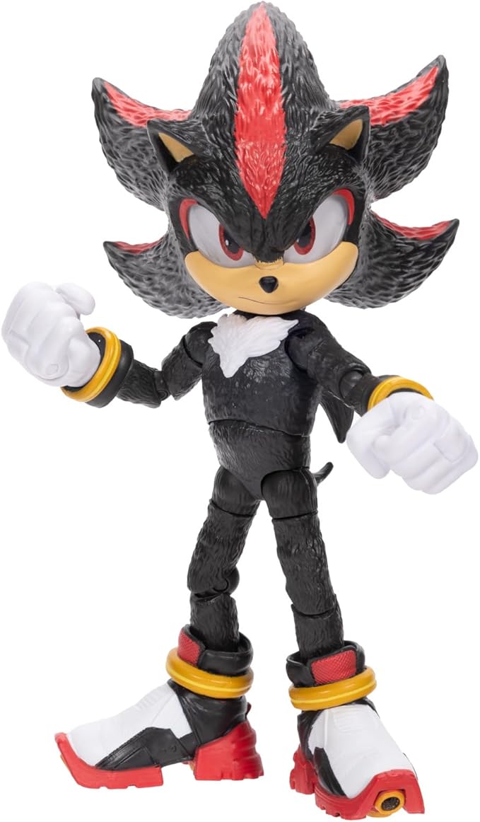 Sonic The Hedgehog – 5-Inch Shadow Action Figure – 20+ Points of Articulation – Official Collector Toy – Boys & Girls Ages 3+