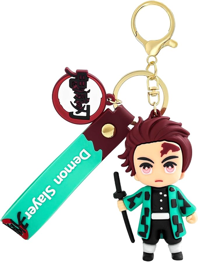 Anime Slayer Novelty Keychain, Collectable Cartoon Mini Figure, Cute Fun Keyring Jewelry Gift for Men and Women