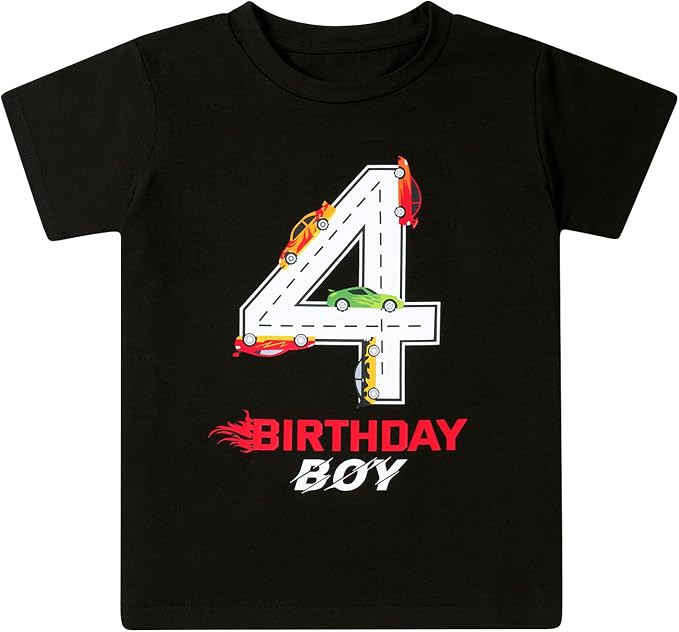Lovekider 2-5 Years Birthday Boy Shirt Construction Party T-Shirts Excavator Cotton Short Sleeve Tee Dark Grey