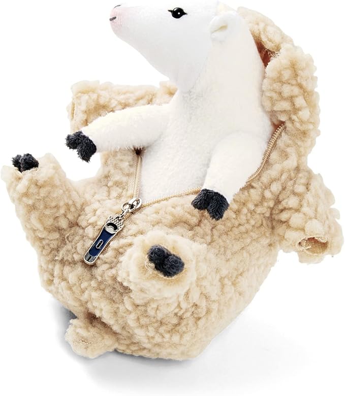 Furvana Shaved Sheep Stuffed Animal, Sheep Plush Toy, Cute Plushie for Girls, Sleeping Pet Buddy, Lamb Stuffed Animal Best Birthday Gifts for Women Boys Teens, Small Plush Toy