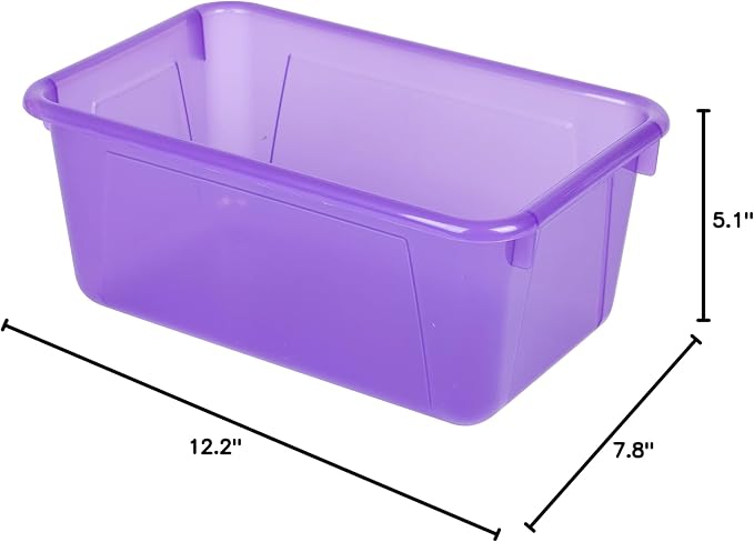 Storex Small Cubby Bins – Plastic Storage Containers for Classroom, 12.2 x 7.8 x 5.1 inches, Candy Violet, 10-Pack (62478A05C)