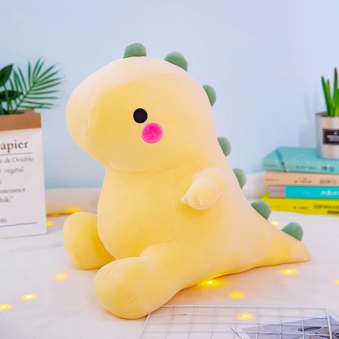 DUANMUL Cute Dinosaur Plush Toys Fat Dinosaur Stuffed Animals Toys Dolls Dinosaur Plush Toy Soft Stuffed Animal Dino Plushies Doll Cute Birthday Gifts for Kids Girls Boys (Yellow,19in)