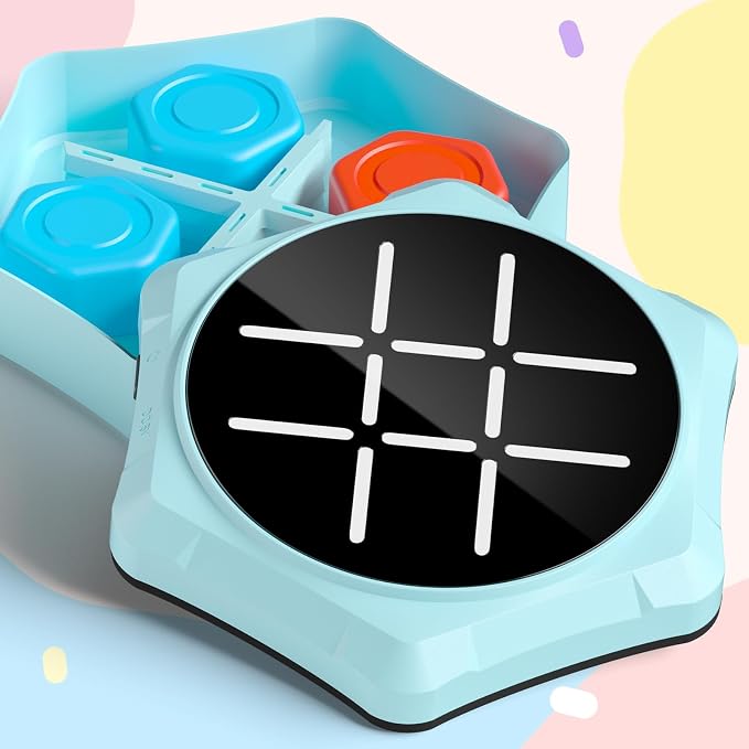 Electronic Tic Tac Toe Game, 5-in-1 Electric Tic Tac Toe with Mute & Rechargeable - Handheld Travel Board Game for Kids Ages 4+, Adults, Family - Educational Learning Toy for Boys Girls
