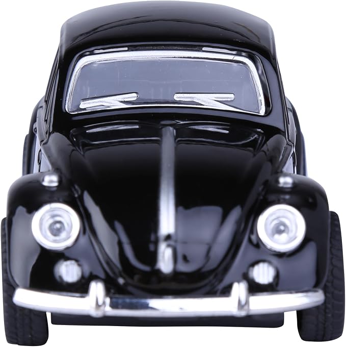 Berry President Classic 1967 Classic Beetle Bug Vintage 1/32 Scale Diecast Metal Pull Back Car Model Toy for Gift Kids (Black)