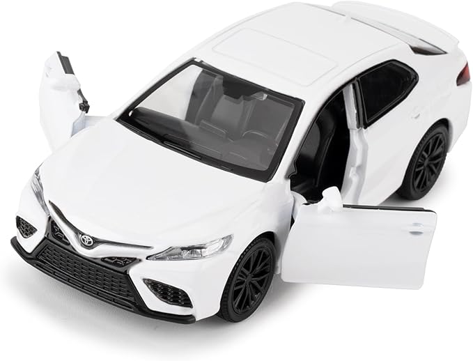 RMZ City 1:36 Camry XSE Car Model, Diecast Pull Back Model Toy Car, Doors Open, Collection Kids Toy for Aged 3 and up, Gift White