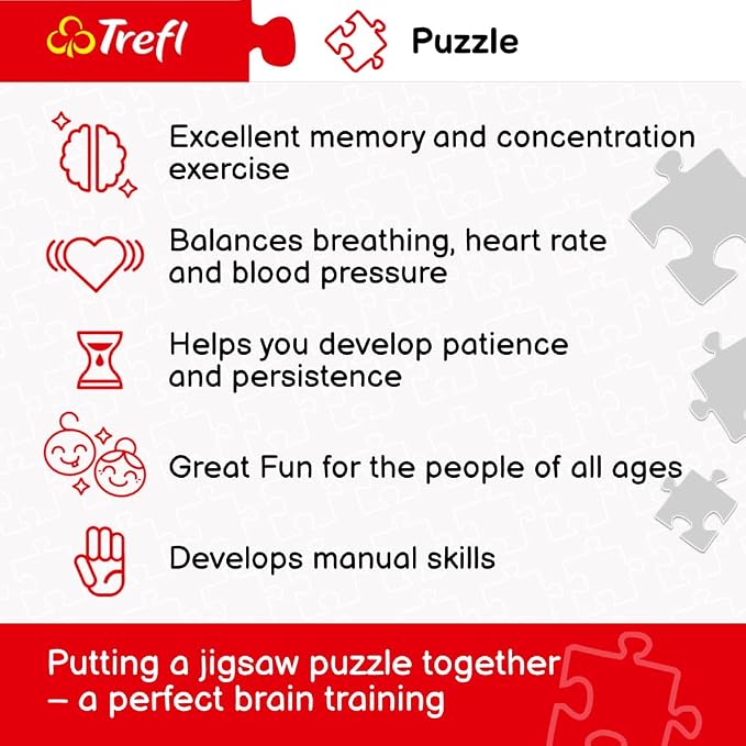 Trefl Large Physical map of the World 4000 Piece Jigsaw Puzzle Red 54"x38" Print, DIY Puzzle, Creative Fun, Classic Puzzle for Adults and Children from 15 Years Old