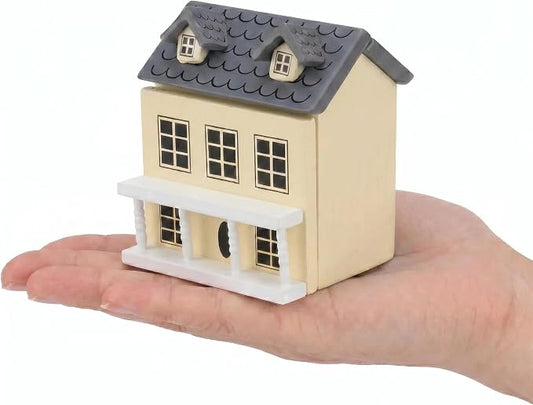 Miniature Villa Model Wooden Tiny House Compact Dollhouse Mini House Storage Decoration Ornament Accessory for Tabletop Display