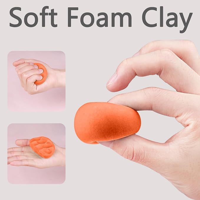Cutedeer Orange Air Dry Clay, 1.1lb Foam Modeling Clay, Soft Squishy Molding for Kids Adults, Arts & Crafts Project Slime Supplies(1.1lb - 1 Pack, Orange)