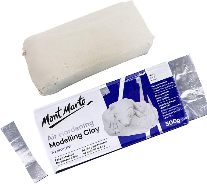 White Modelling Clay Air Dry by Mont Marte, 500g (1.1lb), Ideal Gift for Professional Artists