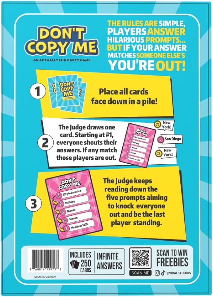 Viral Studios Don't Copy Me | The Party Card Game Where Matching Gets You Eliminated – Fast-Paced Game for Friends, Families, & Game Nights, All Ages