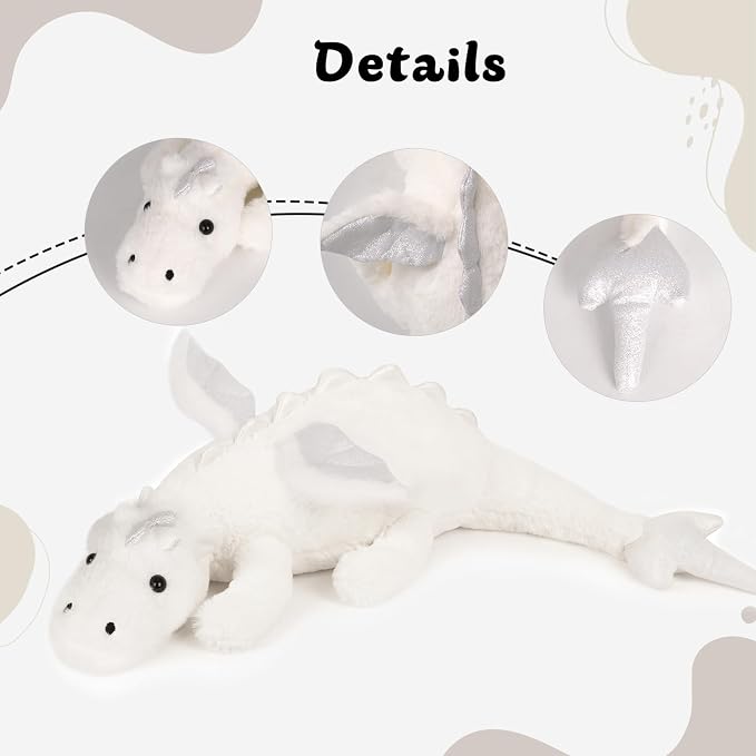 YOUBLEK Weighted Stuffed Animals- 27.5" 2lbs Cute Plush Dragon,Weighted Stuff Dragon Toy for Kids Adult Gift or Decoration